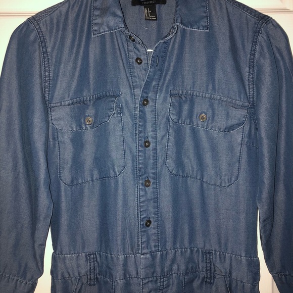 F21 light-weight denim washed jumpsuit - Picture 5 of 10